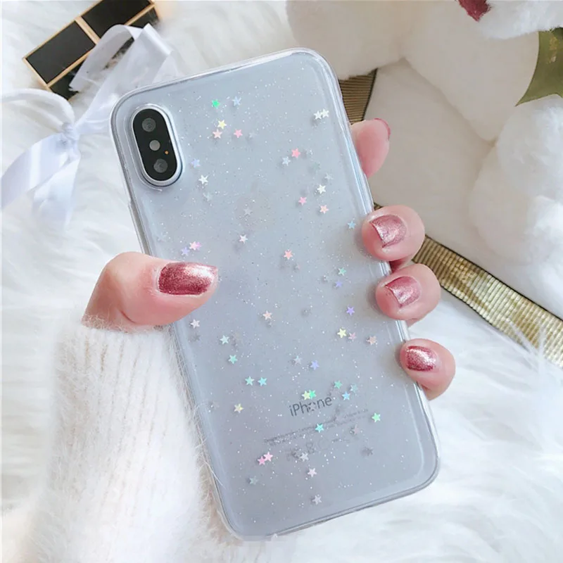 Чехол Bling Star для iphone 11 Pro Max милый прозрачный мягкий чехол 6 s 7 8 Plus XR XS X 10