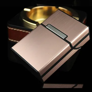 

Quality Thin Fashion Creative Magnetic Snap Cigarret Case Slim Metal Cigarette Box Aluminum Gift Box JY
