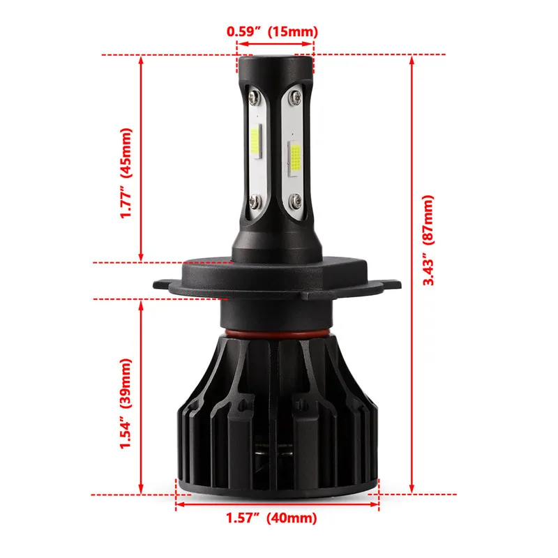 Oslamp T5 серии СВЕТОДИОДНЫЕ Лампы Фар H4 COB микросхемы светодиоды для машины фары 72 Вт 8000лм 6500 к авто комплекты фар Светодиодные лампочки 12 в 24 В