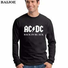 BAIJOE Большие размеры Camisetas AC/DC Группа рок футболка мужская acdc Графические футболки принт Повседневная футболка с круглым вырезом в стиле хип-хоп с длинным рукавом