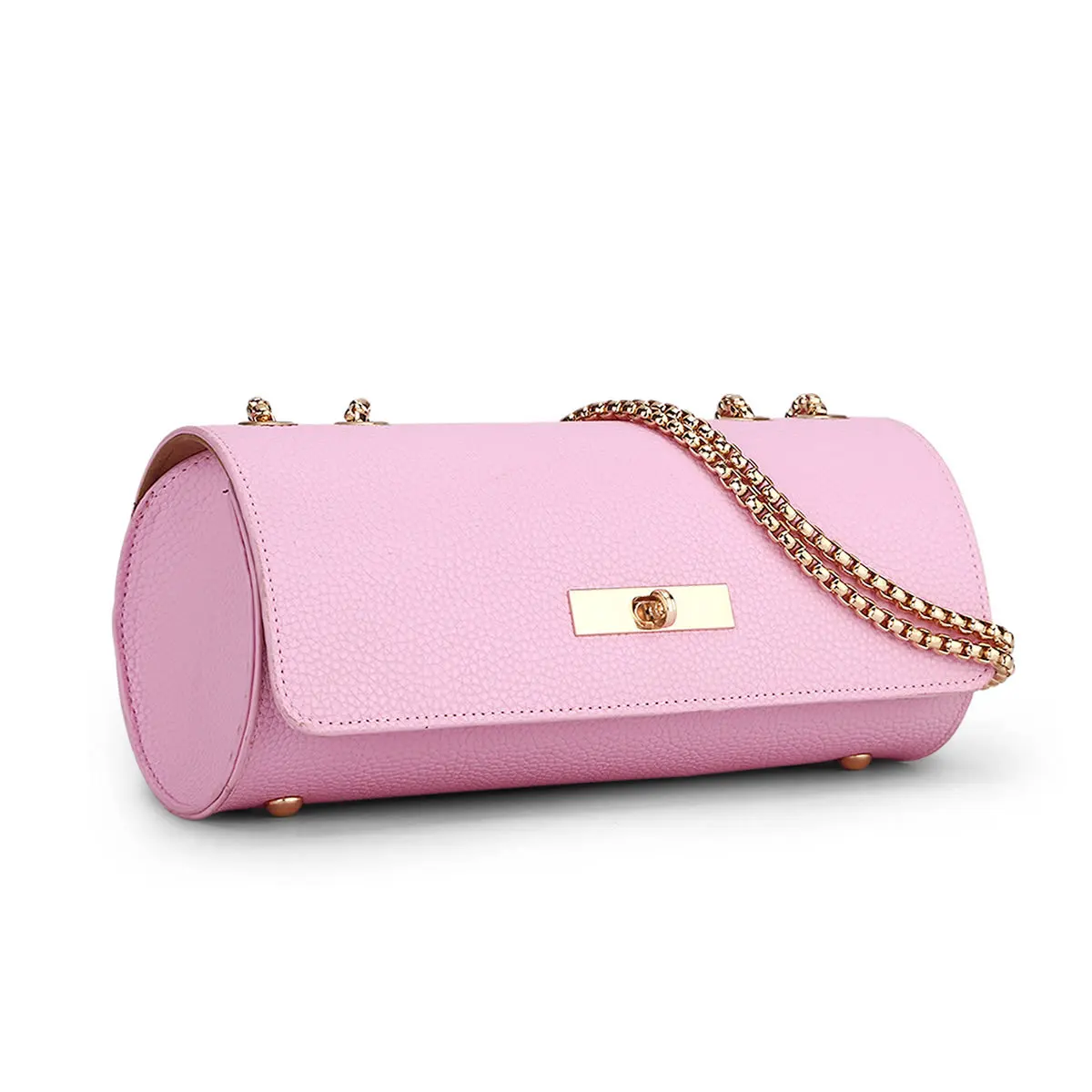 women chain Cute girls stylish compact cylindrical shoulder bag Messenger bag round box shaped ...