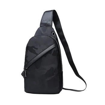 

2019 New Solid Color Casual saco de cintura Men's Shoulder Bag FashionOutdoor Sports Chest Pack Canvas USB Charging Handbag #C6