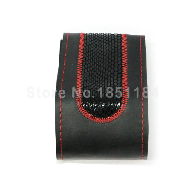 

Auto Steering Wheel Covers Genuine Leather Snake Skin Hand Sewing 15 inch 38CM - Black