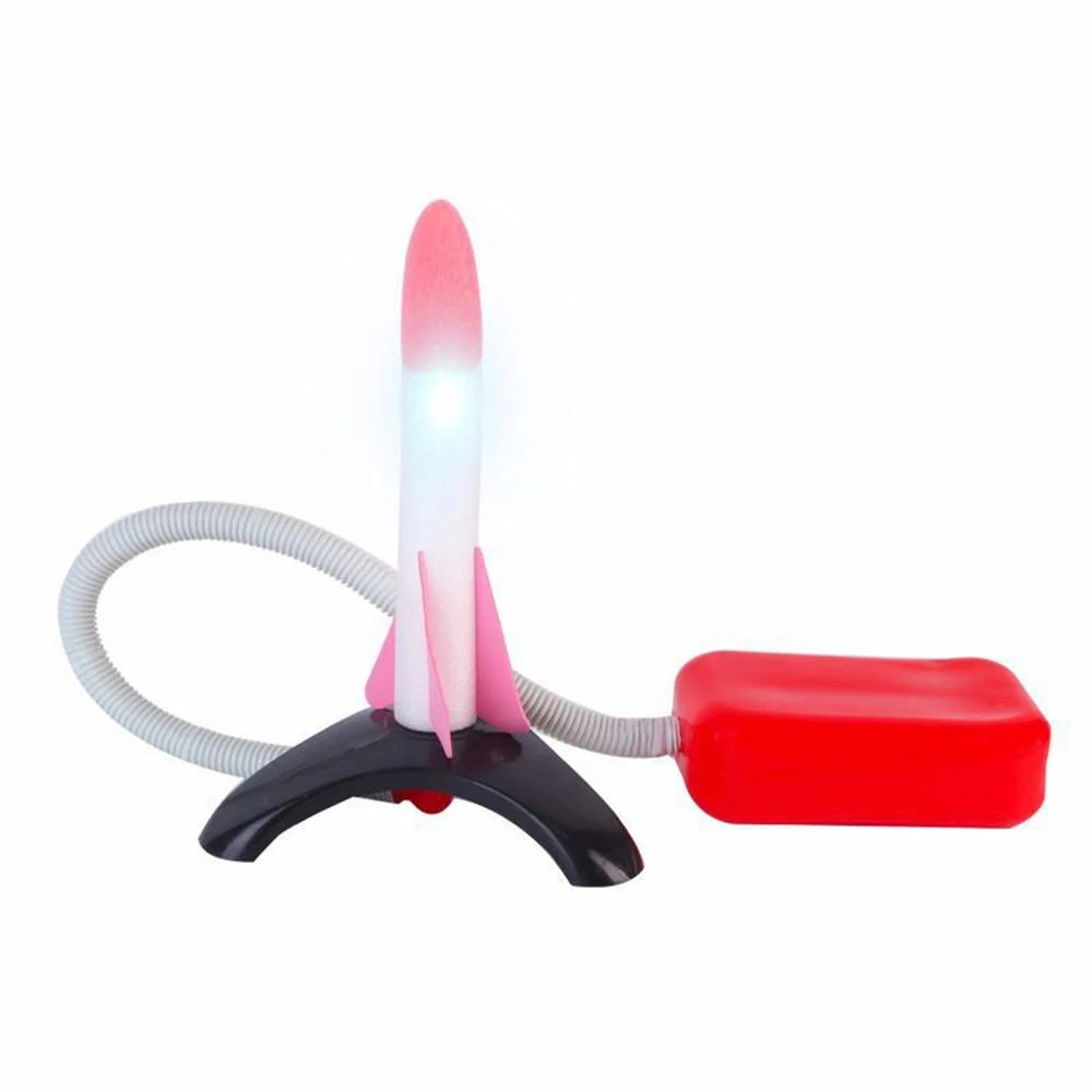 Дети воздушный прессованный ракетный пусковой насос детская ножная игрушка ракета с светодиодный светильник на открытом воздухе родители Дети игры