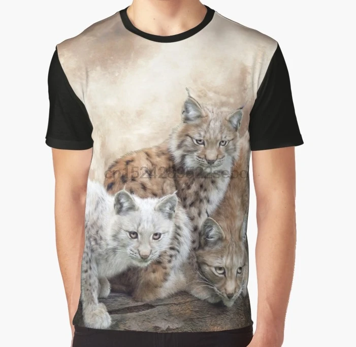 

All Over Print 3D Women T Shirt Men Funny tshirt Lynx Moon Graphic T-Shirt