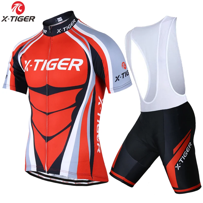 X-TIGER Pro летняя одежда для велоспорта Комплект Джерси для горного велоспорта Ropa Ciclista Hombre Maillot Ciclismo комплект из Джерси для шоссейного велосипеда - Цвет: Jersey and bib Pants