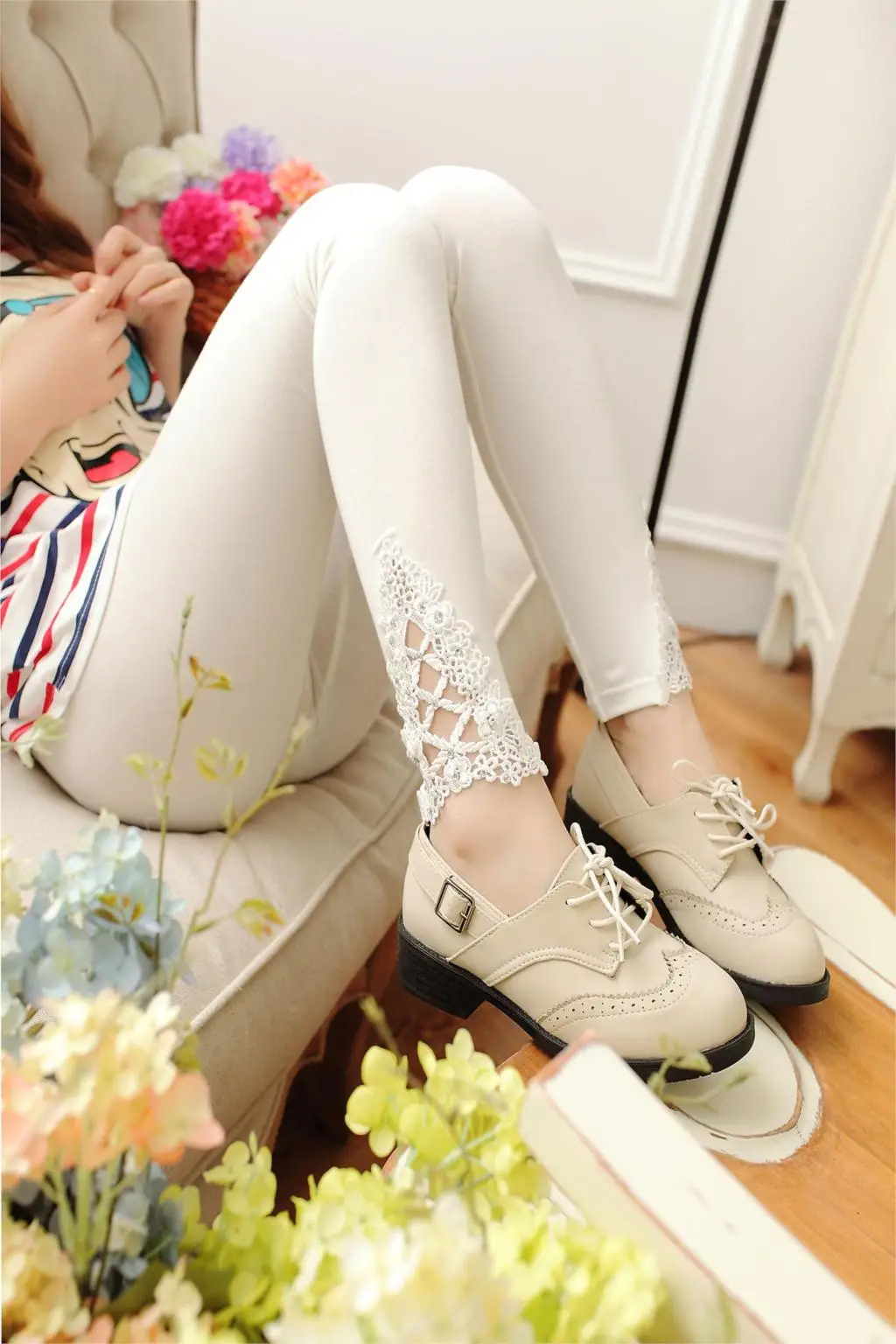 YSDNCHI Summer Casual Leggings Women Knitted Legging Hollow Out Lace Diamond Fitness Leggings Black Pants tights for women