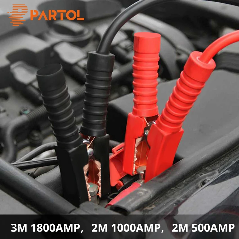 Patrol 2 M 500AMP 1000AMP 3 M 1800AMP batería de coche Jump Booster Cable emergencia terminales arranque salto cables Cable van SUV Patrol 2 M 500AMP 1000AMP 3 M 1800AMP batería de coche Jump Booster Cable emergencia terminales arranque salto cables Cable van SUV