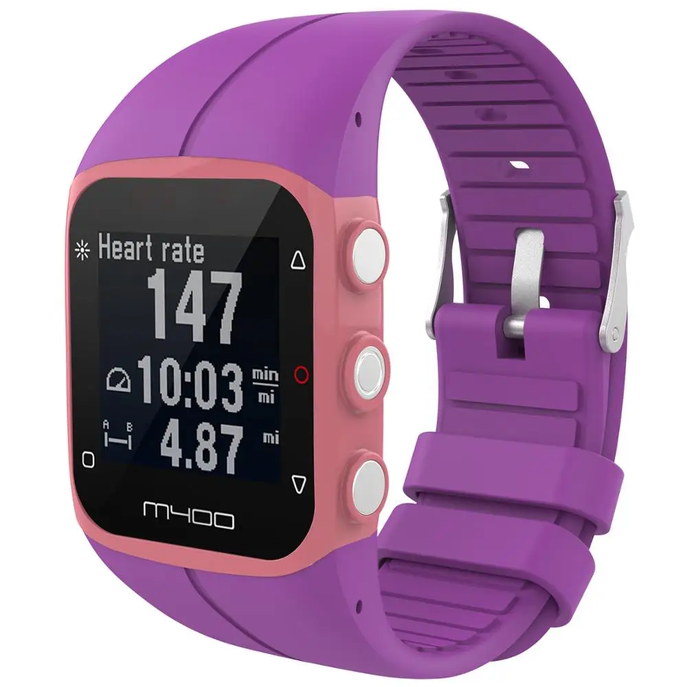  2in1 Silicone Smart Watch Band+TPU Full Case Cover For Polar M430 Polar M400 Sport Wrist Strap Repl - 33025064684