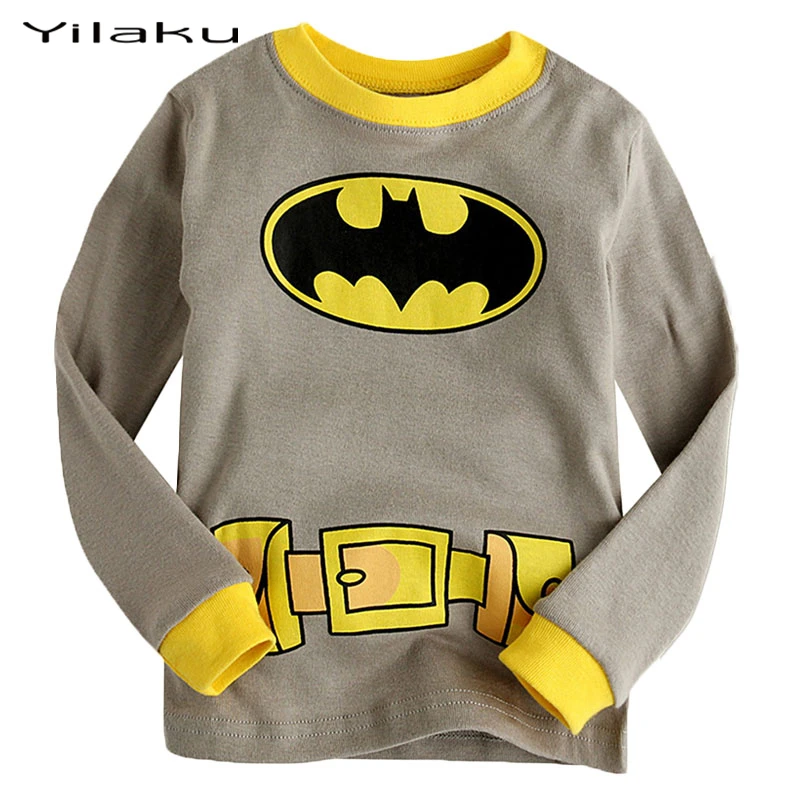 Yilaku/Одежда для мальчиков, детский набор Batman комплект детской одежды с мультипликационным принтом для мальчика Дети Весна Осенняя одежда CF237