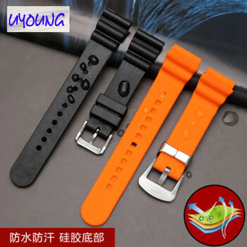 

Adapted for s-eiko Silicone Watch Strap Water Ghost 007 Abalone Small MM SRP777J1 Canned Diving Rubber Bracelet 20mm 22mm