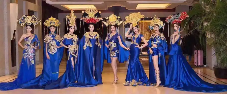 Роскошное китайское вечернее платье с вышивкой Cheongsam,, модное китайское платье с рукавами-колокольчиками и Фениксом, Ципао, современный Восточный стиль, белые платья