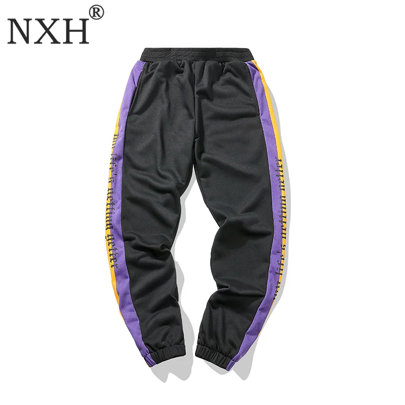 

NXH 2019 New Mens sweat pants Printing Side Stripe Pockets Men Sweatpants joggers Casual sweatpants Vintage streetwear
