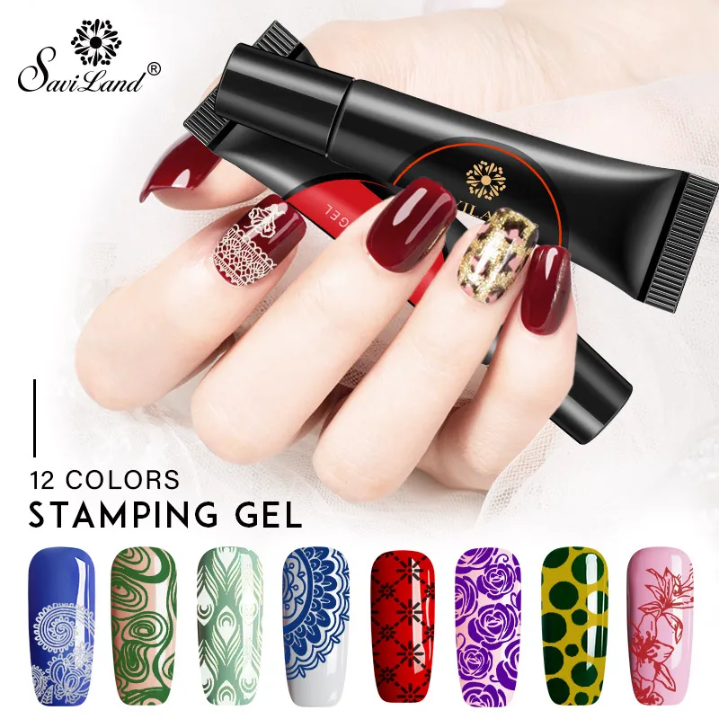 

SAVILAND Hybrid DIY Painting Gel Lacquer for Nail Art Stamping Nail Stamping Gel Varnish Printing Stamping Gel Nail Polish