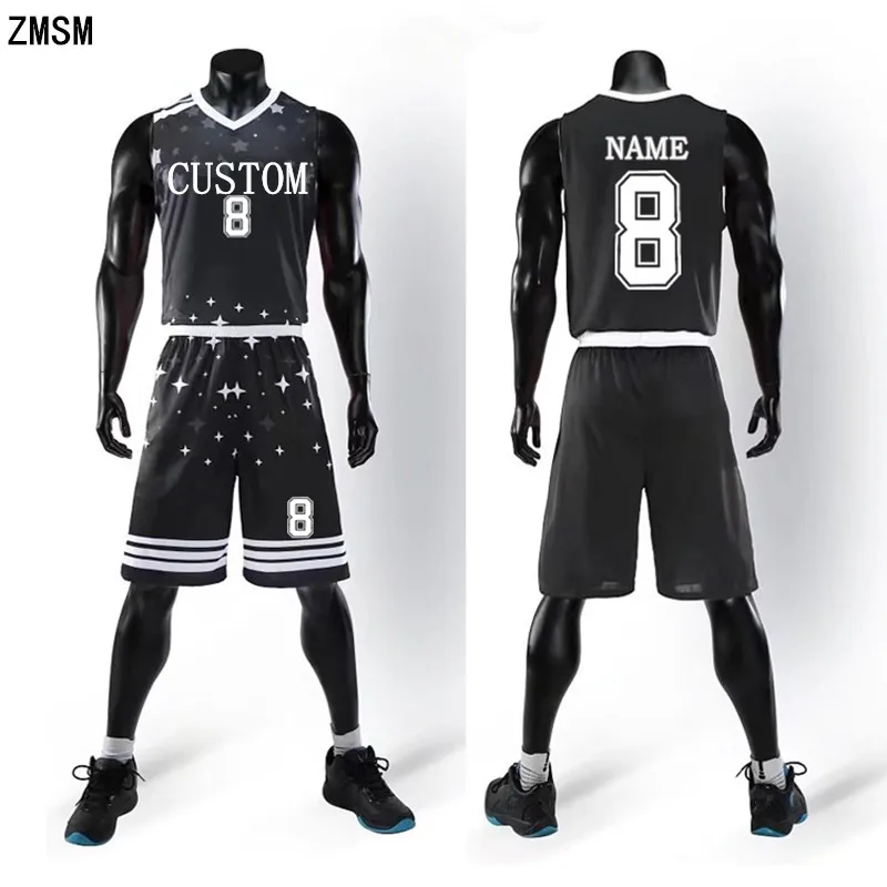 ZMSM 2018 Men's Basketball jerseys Sets Basketball Shirts Custom