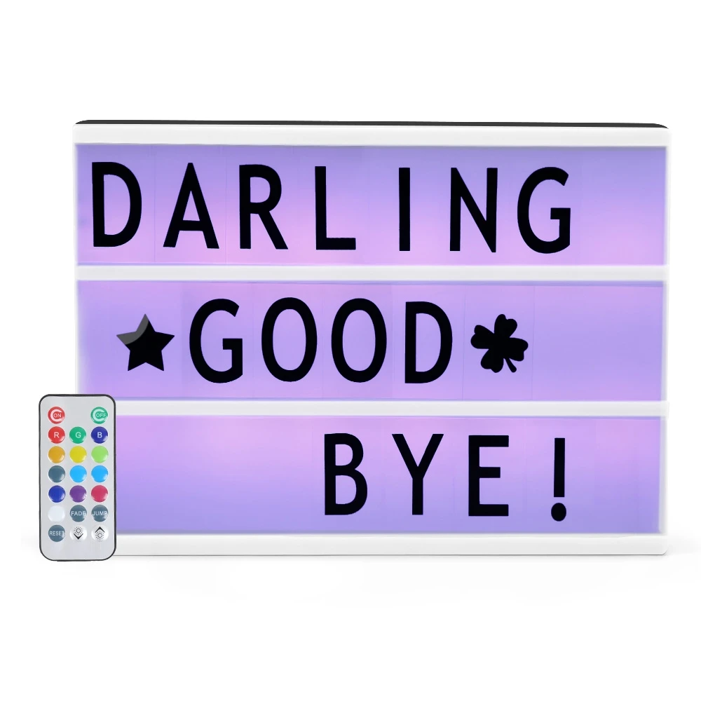 

LED Color Changing DIY Letter Combination Light Box Night Lamp with Remote Control Table Lamps for Bedroom Art Deco