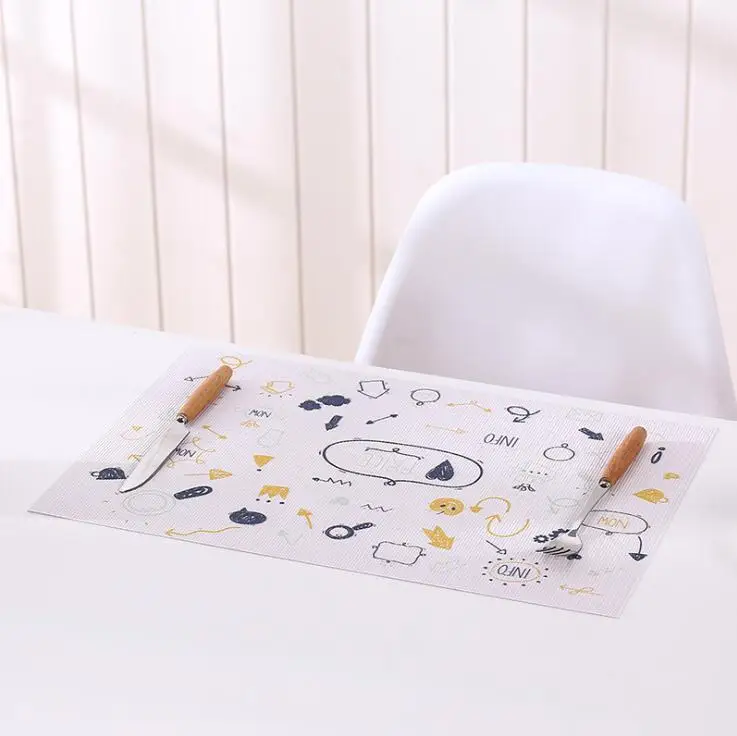 Fyjafon 2/4/6 قطع الجدول حصيرة ل طاولة طعام قطع قماش توضع تحت الأغراض المختلفة مصنوعة من الكلوريد متعدد الفينيل طاولة مقاومة للمياه الحصير الحرارة...