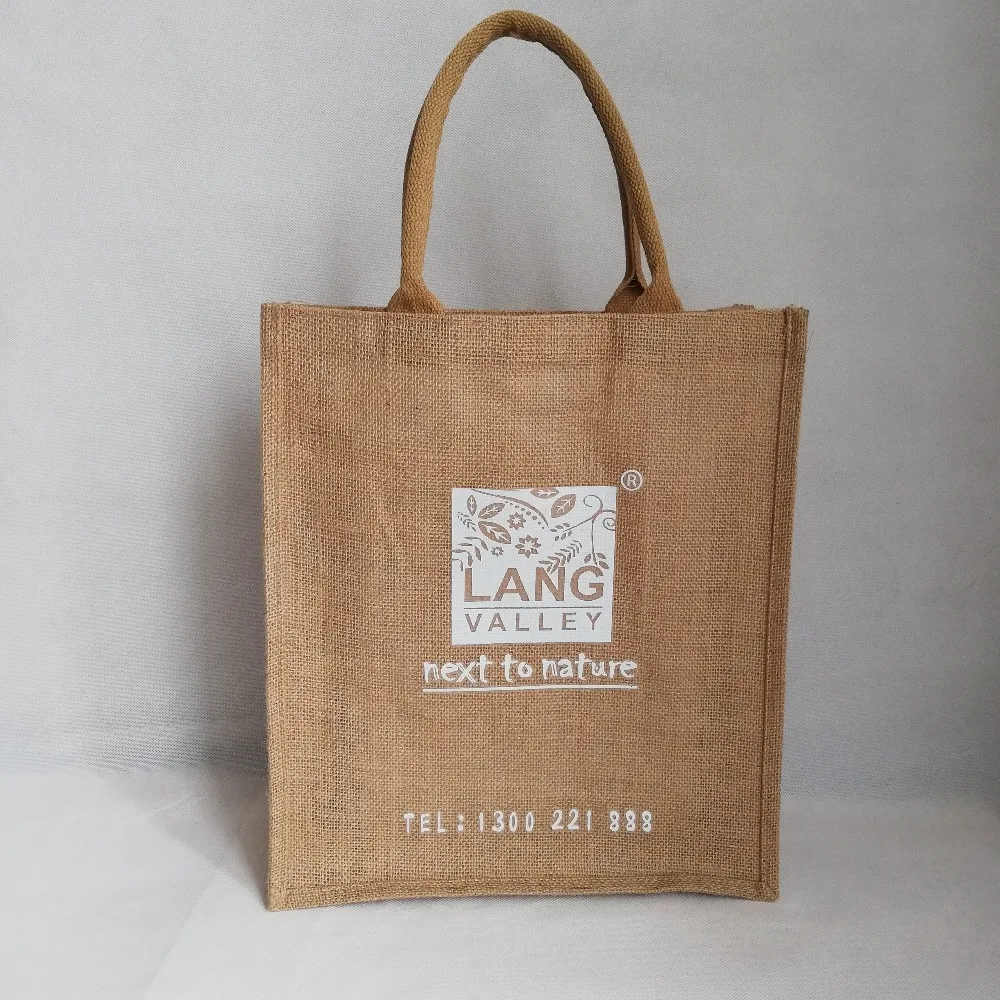 100 шт простые Многоразовые Джутовые хозяйственные сумки, экологичные прочные хозяйственные сумки, можно настроить логотип джутовые ручки, повседневные сумки