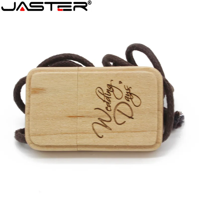 JASTER горячая Распродажа USB creativo usb + веревка USB 2,0 Внешний накопитель большого пальца 4 ГБ 8 ГБ 16 ГБ 32 ГБ 64 деревянная Флешка usb 5 шт. плата log