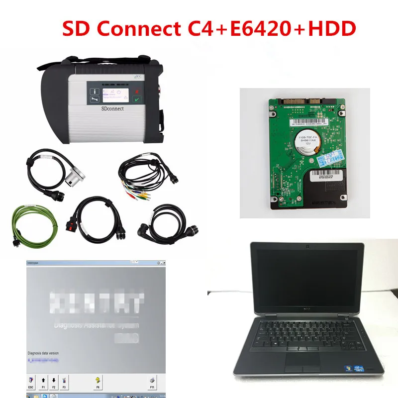 Супер MB STAR C4 + I5/4G ноутбук E6420 с 201905 Xentry/DAS программным обеспечением HDD OBD 2 сканер для