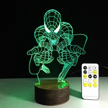 1Piece Creative Spiderman 3D Desk Lamp Amazing Spider-man Night Light Lampada de parede Xmas Gift Table Lamp Free Shipping