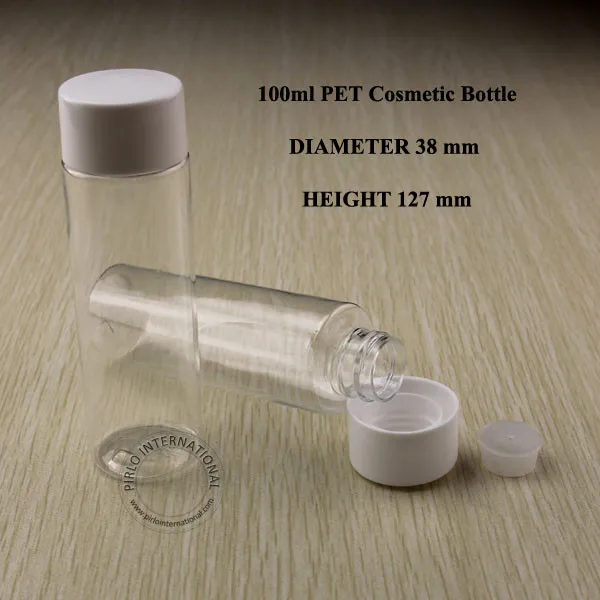 50pcs x 100ml Transparent Plastic Cylindrical Bottle With Clear Insert
