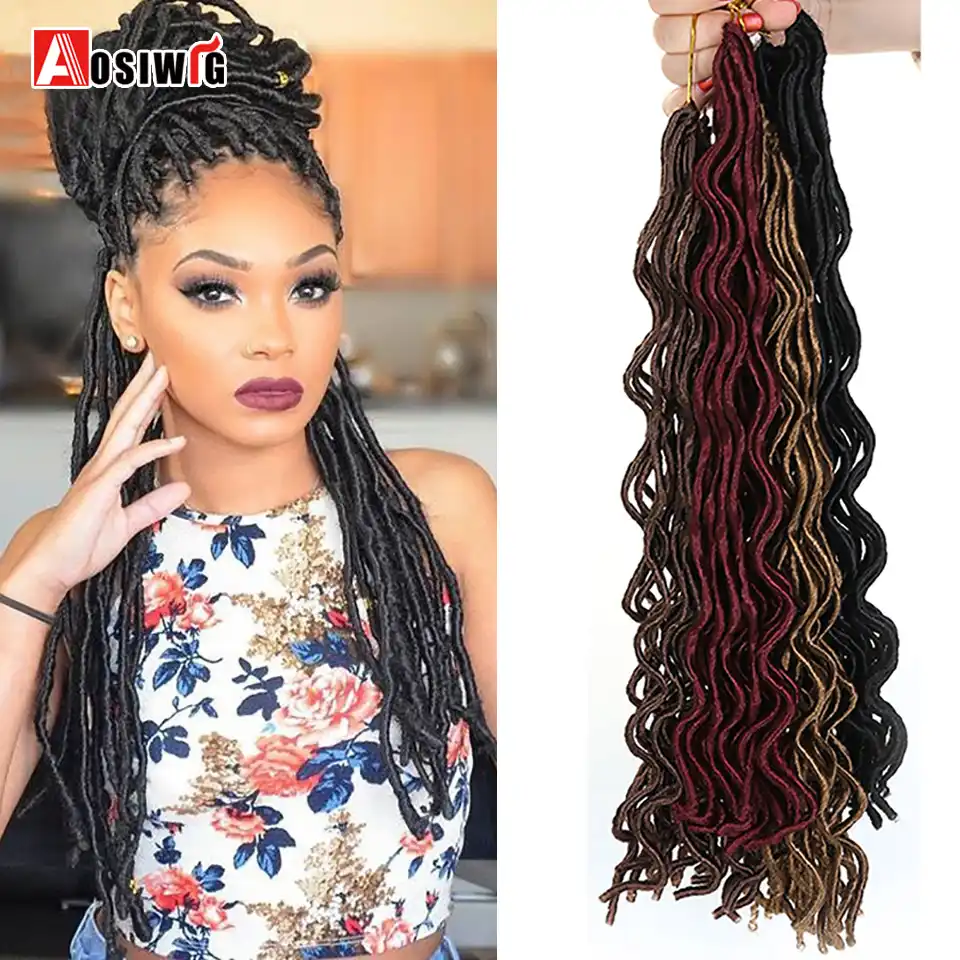 Aosiwig 24 Roots Pack Long Wavy Braiding Hair Synthetic Crochet