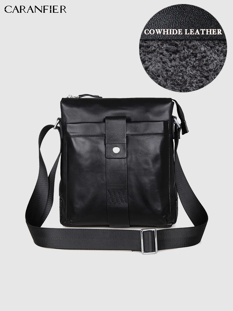 

CARANFIER Mens Briefcase Genuine Cowhide Leather Travel Bags Large Capacity Computer Business Fashion High Quality Handbag