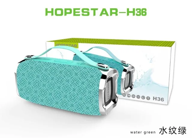 HOPESTAR H36 Мини Bluetooth динамик открытый портативный водонепроницаемый беспроводной маленький громкий динамик HIFI Бас Звук 3D стерео музыка TF - Цвет: Light green