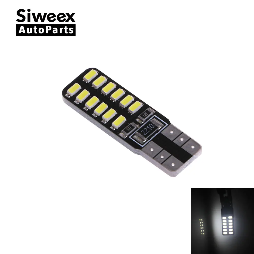 

W5W T10 Car Led Bulbs 24 SMD Side Wedge Dome Light Reading Turn Signal Lamp 194 168 3014 White 12V