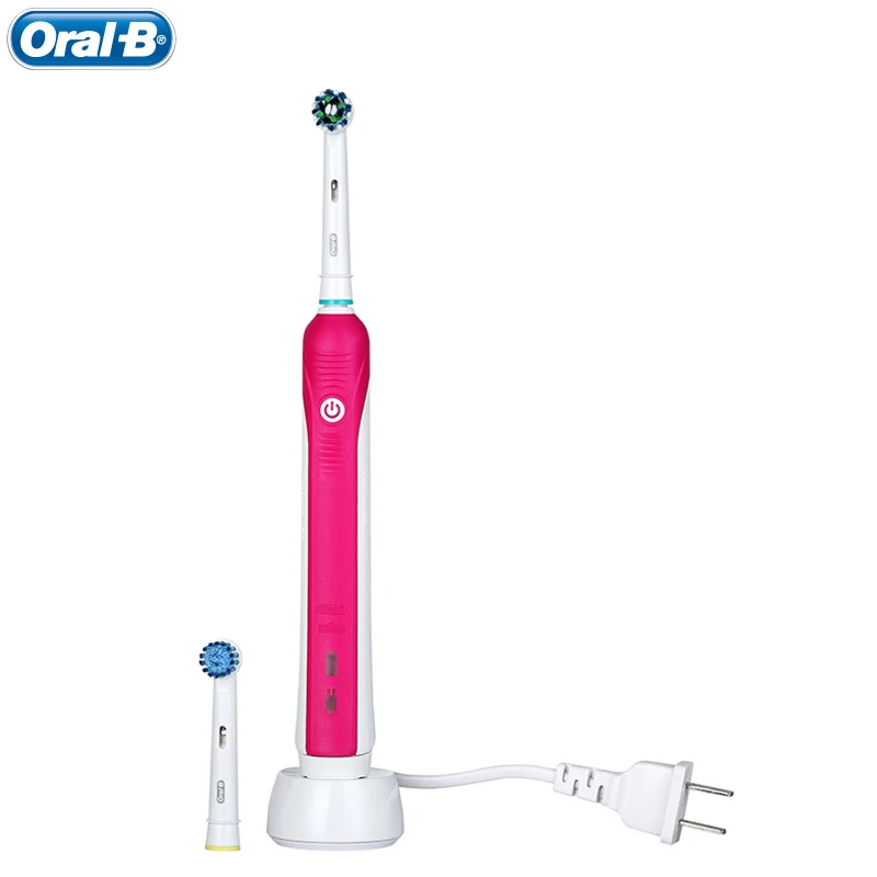 Tooth Brush Rechargeable Oral B Pro 600 3D Electric Toothbrush CrossAction Rotating Waterproof / Teeth Brush Replacement Heads