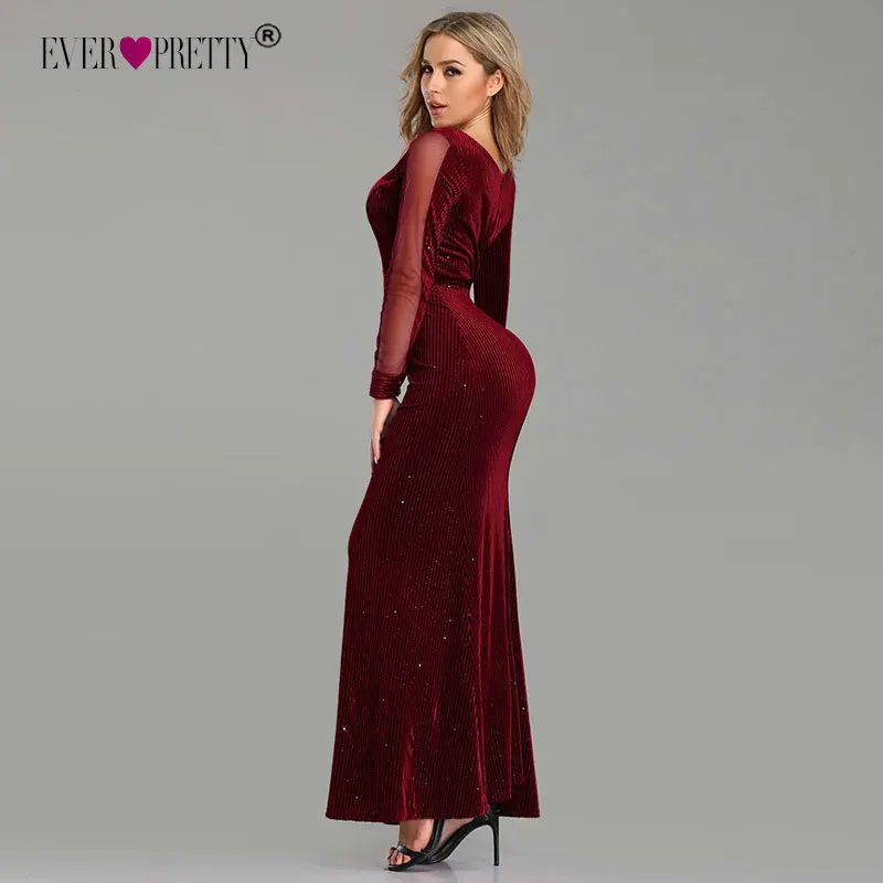 Robe De Soiree Русалочка вечернее платье Ever Pretty EP07439BK элегантные иллюзионные черные вечерние платья с v-образным вырезом и открытой спиной