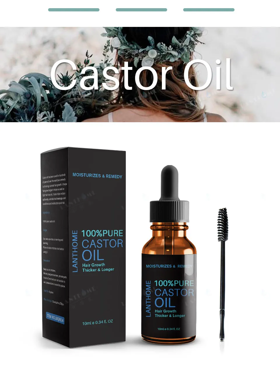 Натуральные касторовое масло для роста волос, эфирные масла, успокаивающие, предотвращают старение кожи, масло Ricino, органический удлинитель ресниц сыворотка для роста ресниц
