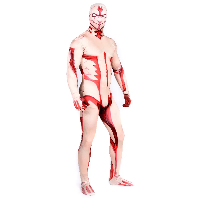 Attack On Titan Cosplay Costumes Adult Costume Titans Attack Muscle Muscular Suit Bodysuit Bertolt Hoover Lycra Flesh Zentai