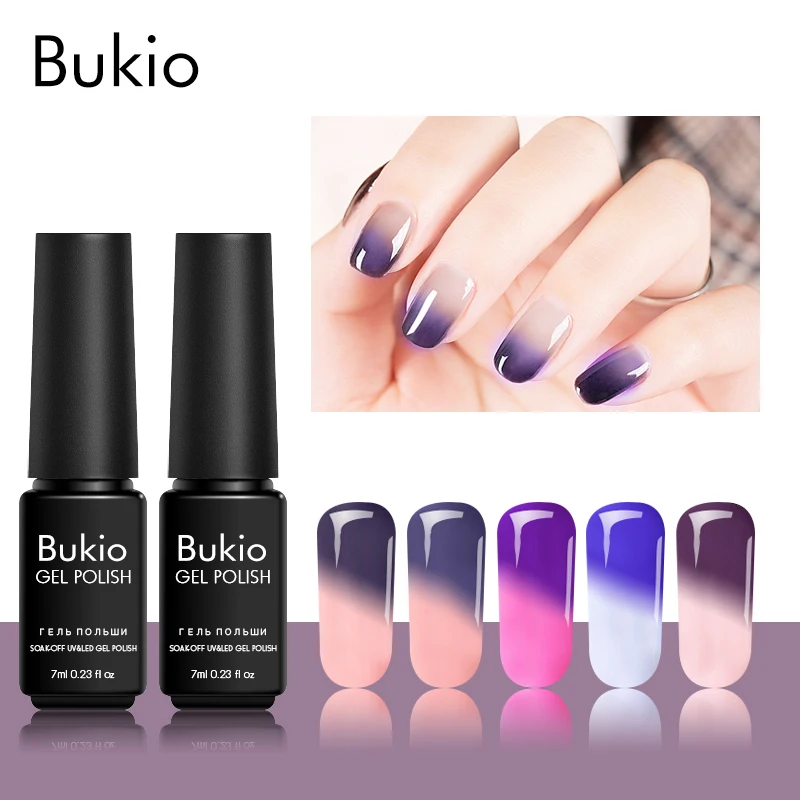 

Bukio Temperature Change Gel Varnish 8ml Novelties Manicure Design Nail Art Semi Permanent Uv Gel Polish for Manicure Decoration