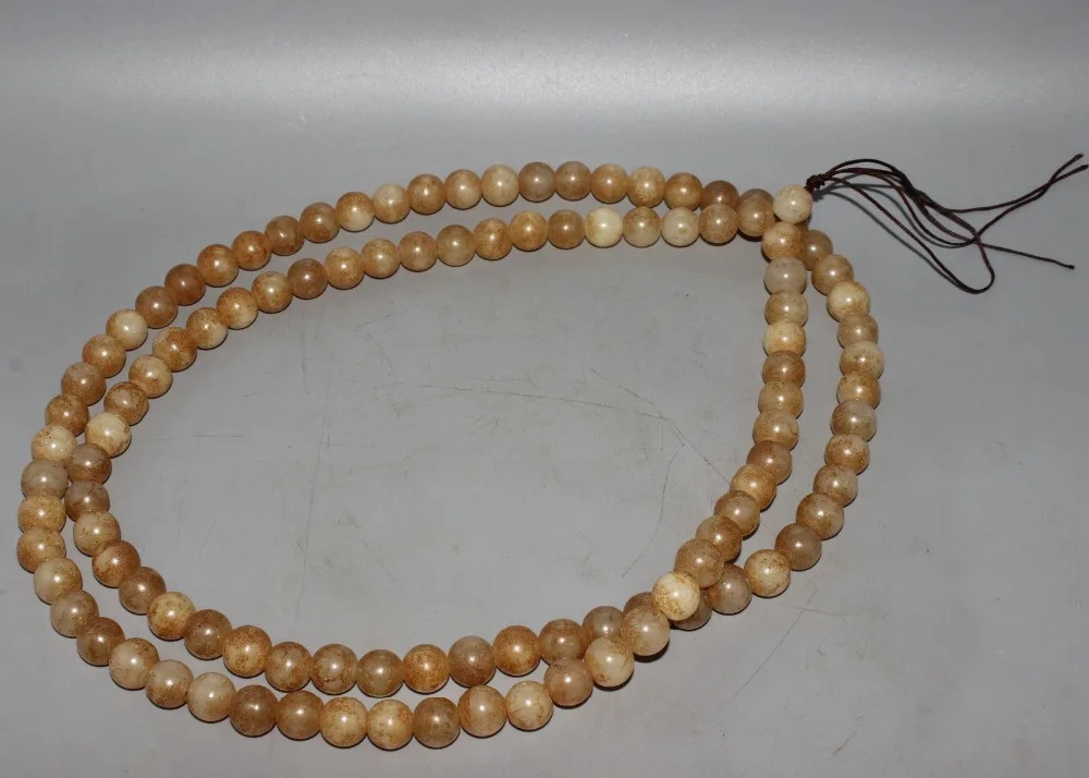 

1727 Ancient chinese jade hand carved jade Necklace long