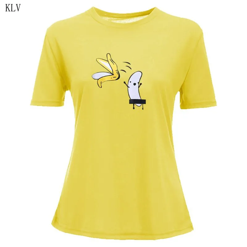 

Women Girls Summer Roll Up Short Sleeve T-Shirt Cute Cartoon Naked Banana Graphic Casual Funny Loose Tee Tops Streetwear