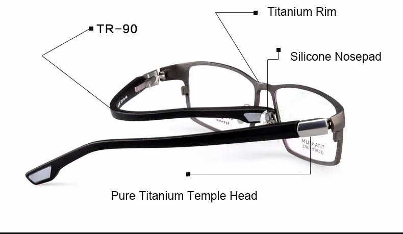 Reven Jate крутые мужские модные деловые титановые оправы и гибкие TR-90 дужки оптические оправы для очков