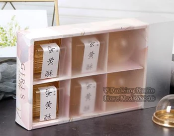 

Pink Marble paper box with PVC window ,Cake pastry biscuits boxes, Mooncake packing box 50pcs/lot