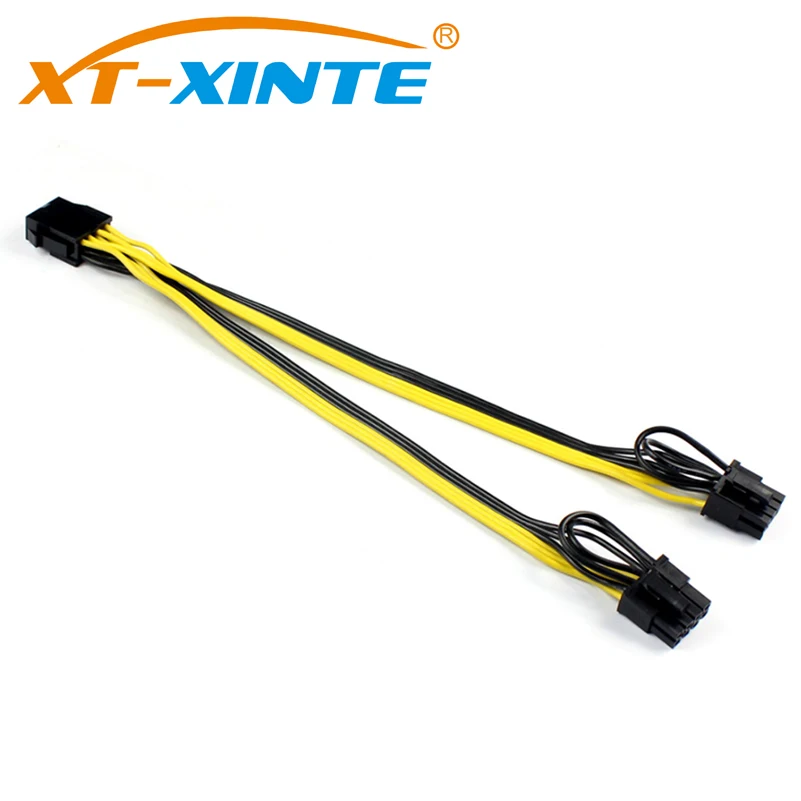25cm CPU 8Pin to Dual 8Pin ( 6Pin + 2Pin ) Power Supply Cable Graphics Video Card PCI-E PCIe Splitter Cable Cord for Mining