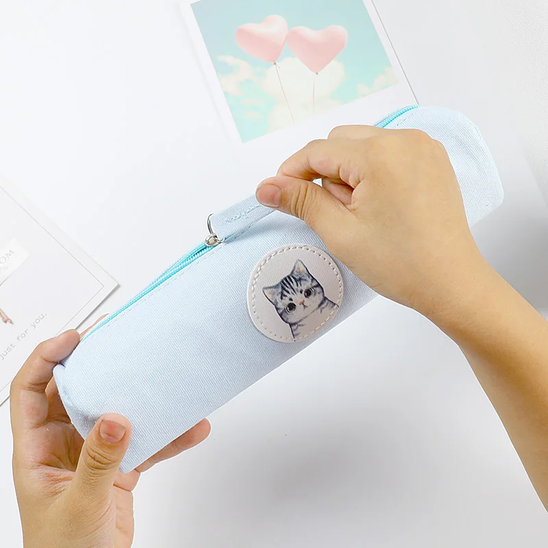 Чехол карандаш Kawaii Cat тканевые школьные принадлежности Подарочные канцелярские