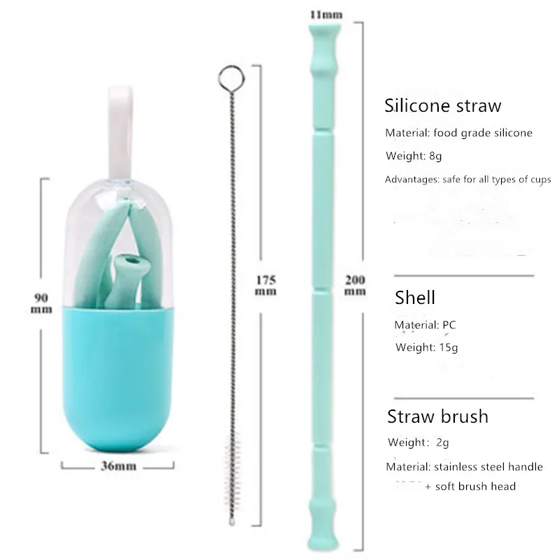 Новая Складная соломинка для питья, многоразовая Складная Силиконовая соломинка для детей, складная соломинка для офисных напитков, путешествий и дома