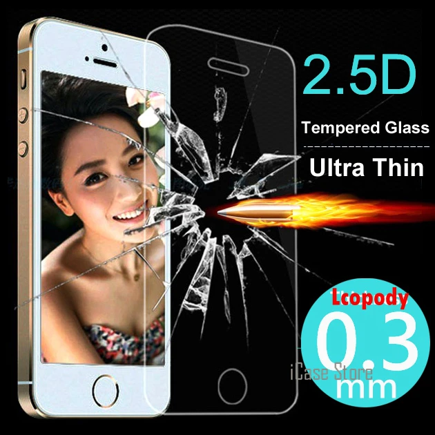 Ультра тонкий протектор экрана из закаленного стекла Чехлы для iphone 5 s чехол