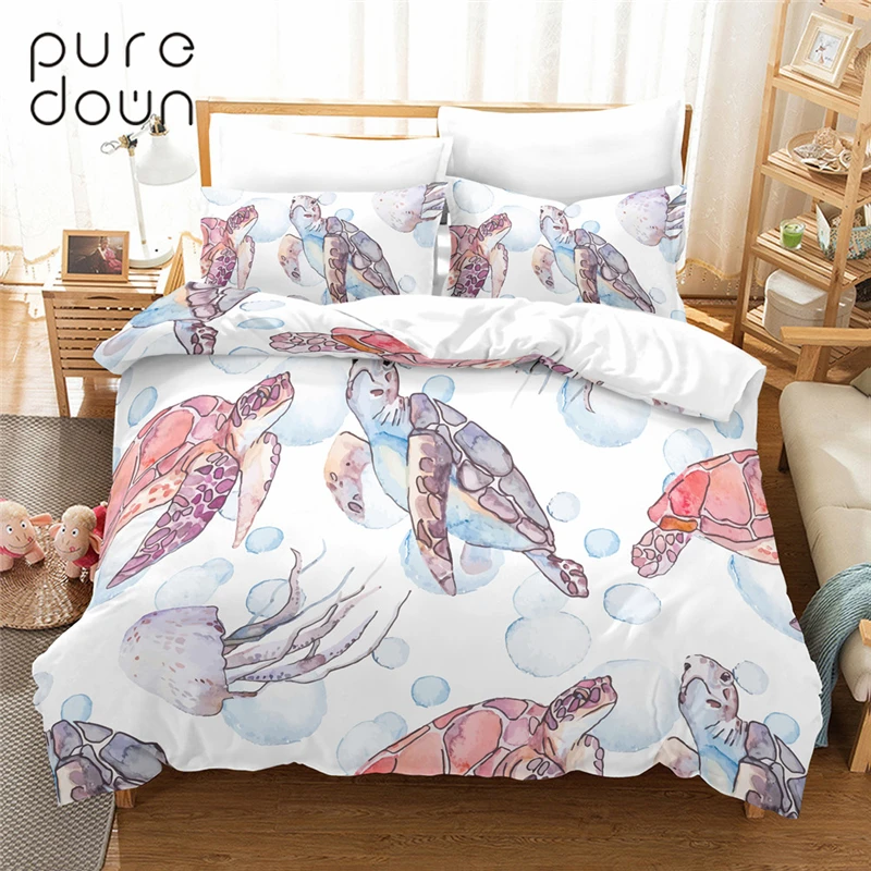 

Puredown King Size Reactive Printing Duvet Cover Set 100% Polyester Without Sheet Duvet Bedding Set New Home nevresim takimlari