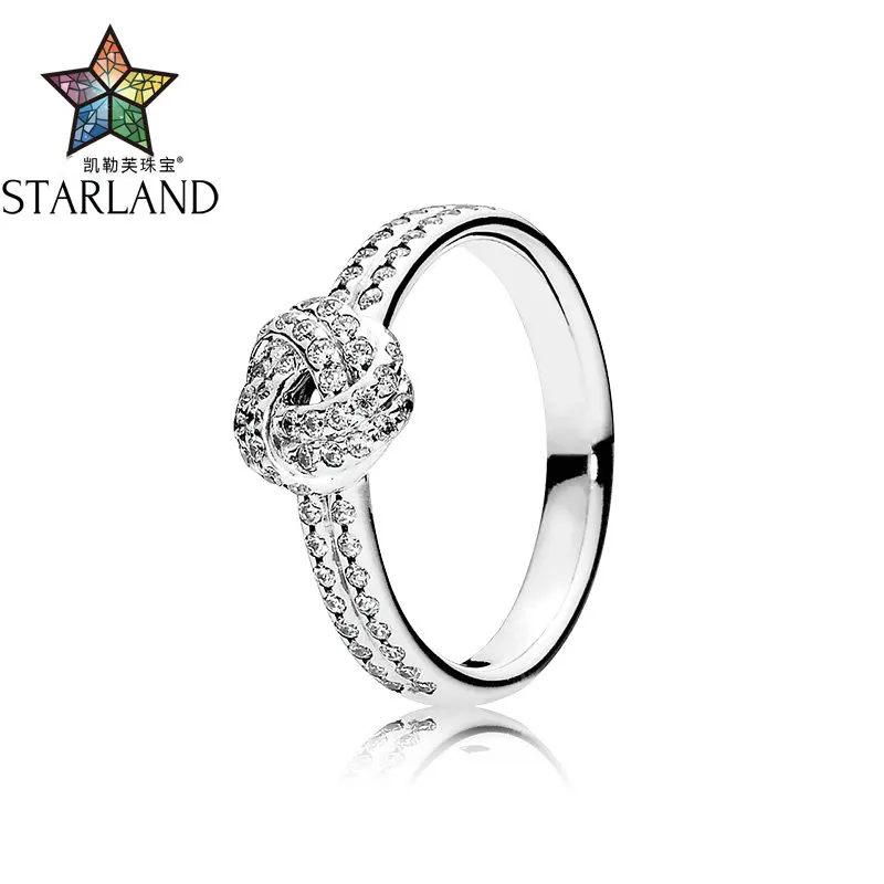 

Starland Fine Detail Authentic 925 Sterling Silver Bright Concentric Knot LOVE Weave Finger Rings For Women Engagement Jewelry