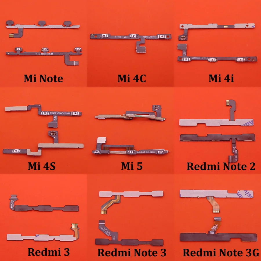 

1PCS Power On/Off Key + Volume Up/Down Side Button Flex Cable for Xiaomi 3 4 4i 4s 4c 5 Max Note Redmi Note 3G 4G Note2 3
