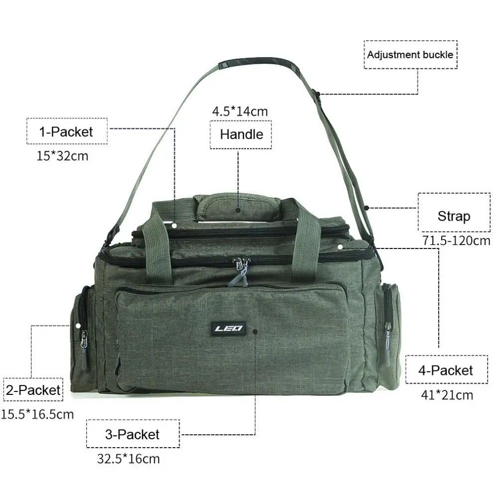 Bolsa de Pesca Pano de Náilon Bolsa de Armazenamento Grande Capacidade Multifuncional Ombro Mensageiro Reservatório Pesca Equipamento Carretel Isca Câmera 7 Esporte e Lazer