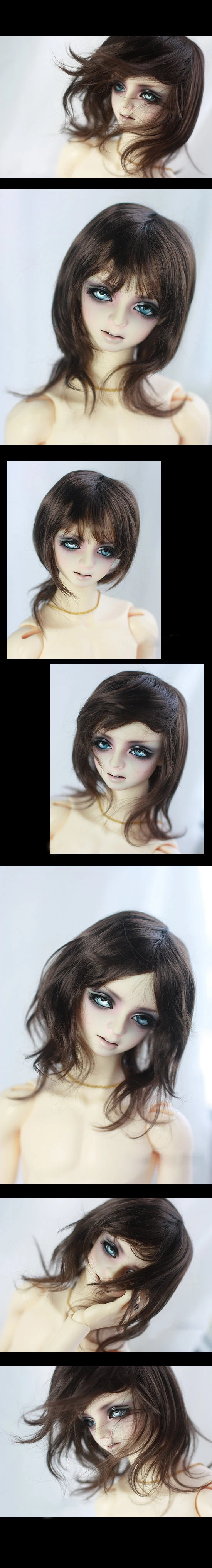 BJD кукольные парики для волос коричневый черный имитация мохера парики средней длины для 1/3 1/4 BJD DD MSD кукла супер мягкие волосы куклы аксессуары