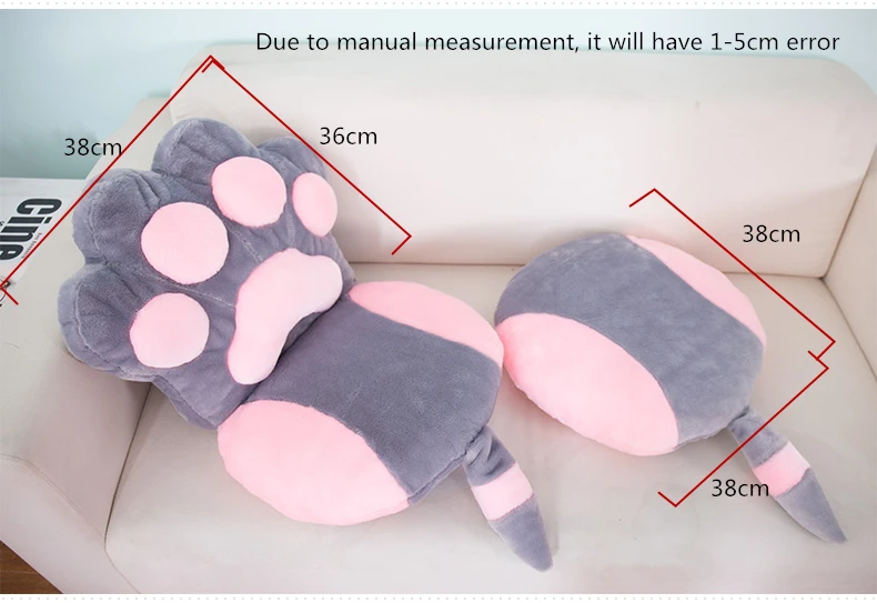 2 шт./компл. Кошки Коготь Подушка под спину+ кошки хвост подушка для сидения, Детская плюшевая игрушка в подарок домашний стул Подушка сиденья дивана Подушка для сна