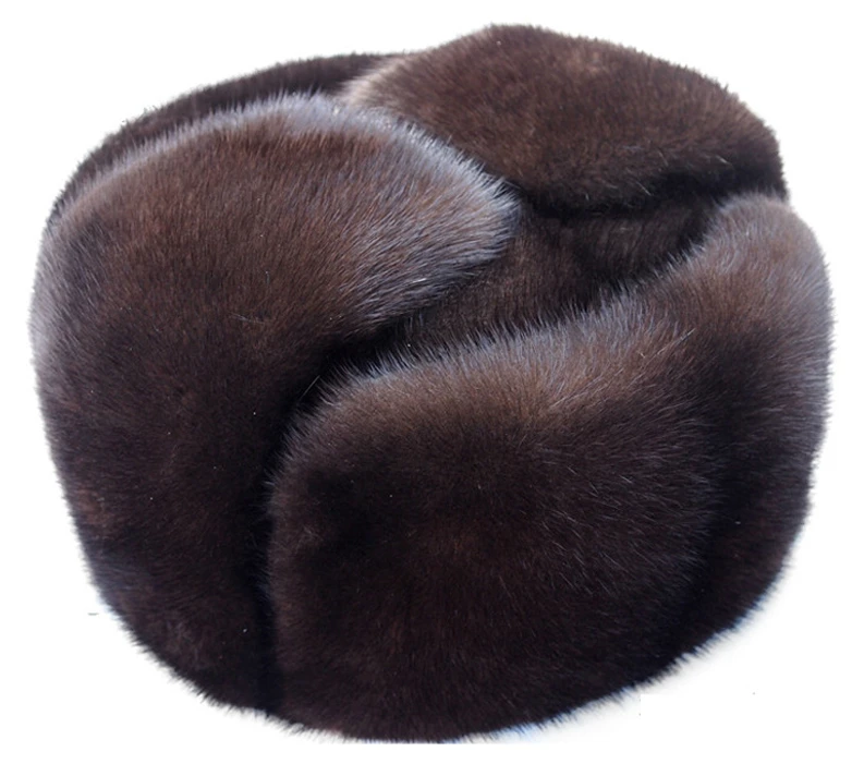 Autumn and winter mink fur casual hat mink hat fur hat lei feng real fur cap for man FREE SHIPPING mens leather bomber hat